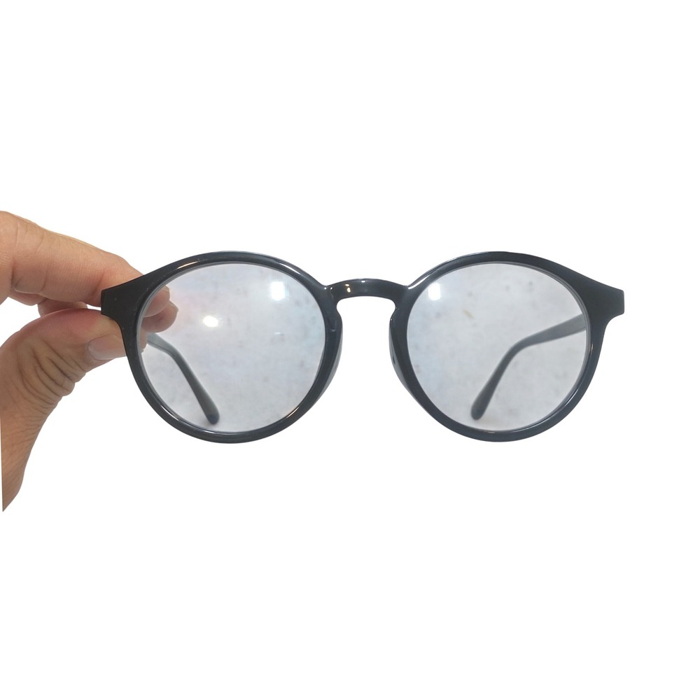 Zoff ZA241G61C_14E1 Round Glasses Unisex Medium Black Blue Tint Retro Geek Chic